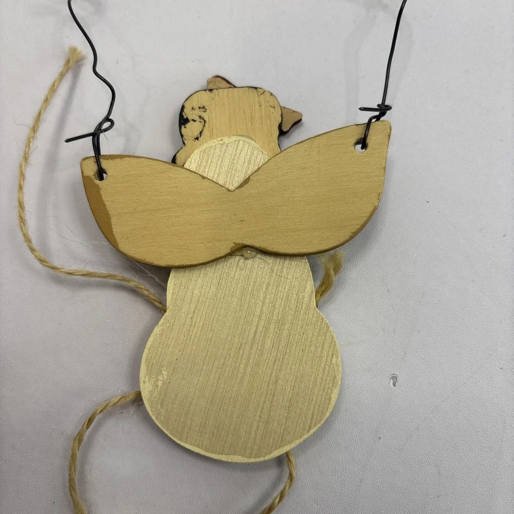 Two‎ Rustic Primitive Snowman & Fat Santa Claus Handmade Christmas Ornaments